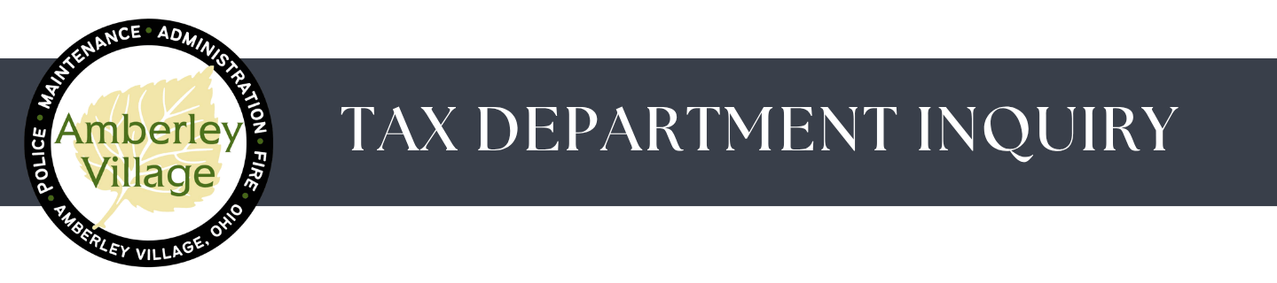 Tax Department Inquiry Form Header