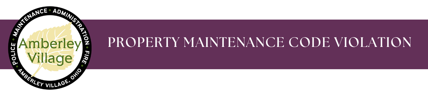 Property Maintenance Code Violation Form Header
